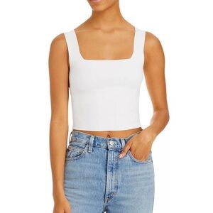A.L.C. White Victoria Cropped Tank Top size medium